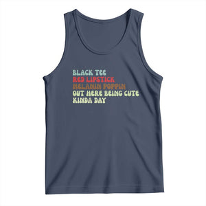Melanin Poppin Black Girl Pride Tank Top Funny Juneteenth Saying Afro Black Women Queen TS10 Navy Print Your Wear