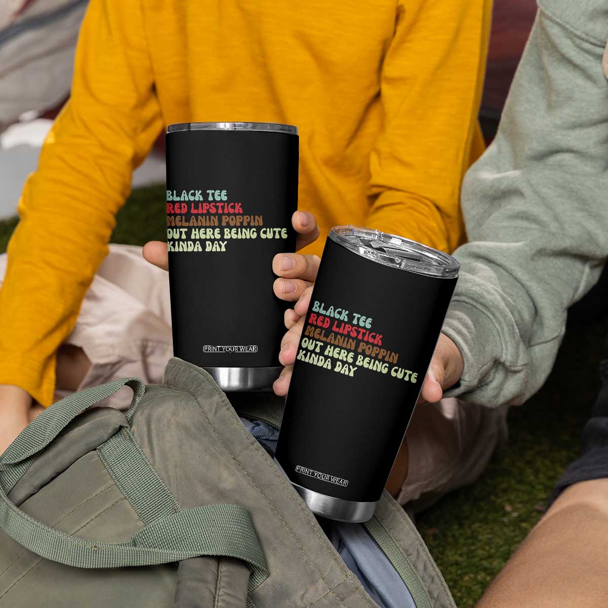 Melanin Poppin Black Girl Pride Tumbler Cup Funny Juneteenth Saying Afro Black Women Queen TS10 Print Your Wear
