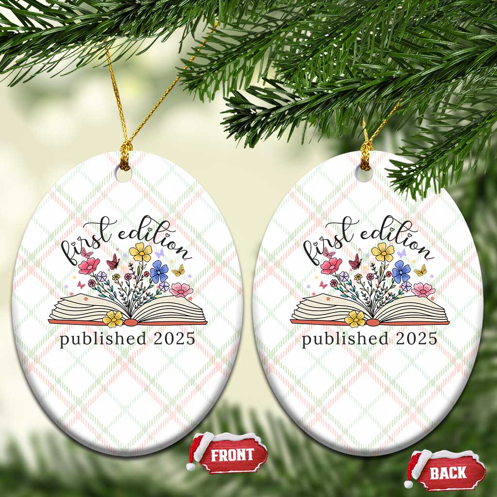First Edition Published 2025 Ceramic Ornament Littlest Bookworm Funny Annoucement Baby Shower TS10 Print Your Wear