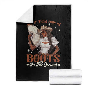 Black Cowgirl Throw Blanket Where Them Fans At Boots On The Ground TS10 Black Print Your Wear
