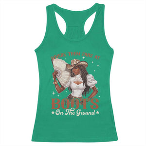 Black Cowgirl Racerback Tank Top Where Them Fans At Boots On The Ground TS10 Irish Green Print Your Wear