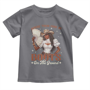 Black Cowgirl Toddler T Shirt Where Them Fans At Boots On The Ground TS10 Charcoal Print Your Wear