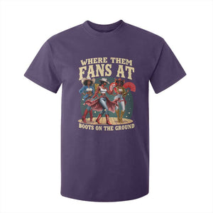 Where Them Fans At Boots On The Ground Black Cowgirl T Shirt For Kid TS10 Purple Print Your Wear