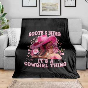 Boots and Bling Its A Cowgirl Thing Western Cowgirl Throw Blanket TS10 Print Your Wear