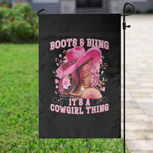Boots and Bling Its A Cowgirl Thing Western Cowgirl Garden Flag TS10 Print Your Wear