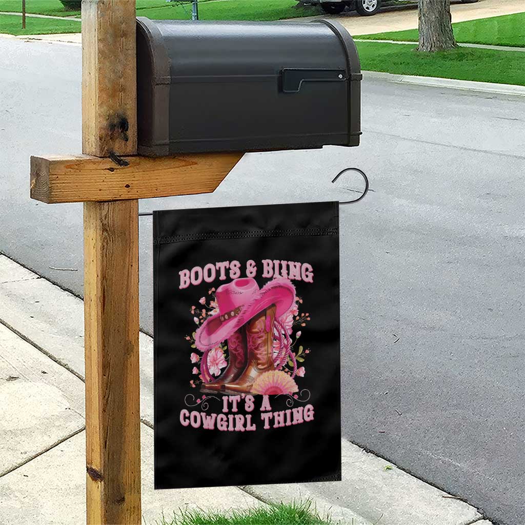 Boots and Bling Its A Cowgirl Thing Western Cowgirl Garden Flag TS10 Print Your Wear