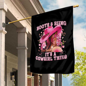 Boots and Bling Its A Cowgirl Thing Western Cowgirl Garden Flag TS10 Print Your Wear