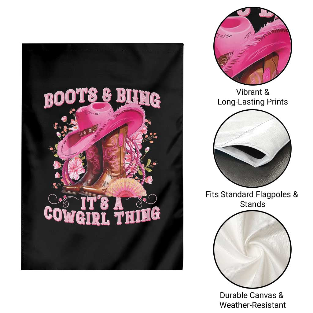 Boots and Bling Its A Cowgirl Thing Western Cowgirl Garden Flag TS10 Print Your Wear
