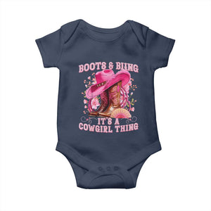 Boots and Bling Its A Cowgirl Thing Western Cowgirl Baby Onesie TS10 Navy Print Your Wear