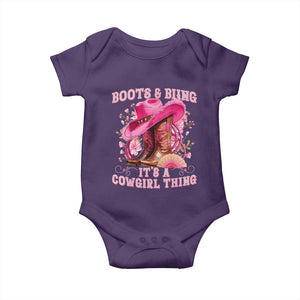 Boots and Bling Its A Cowgirl Thing Western Cowgirl Baby Onesie TS10 Purple Print Your Wear