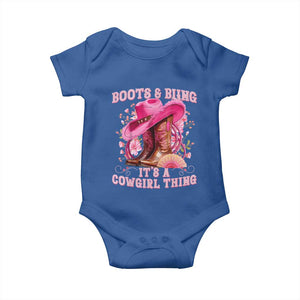 Boots and Bling Its A Cowgirl Thing Western Cowgirl Baby Onesie TS10 Royal Blue Print Your Wear