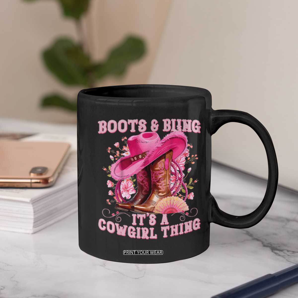 Boots and Bling Its A Cowgirl Thing Western Cowgirl Coffee Mug TS10 Print Your Wear