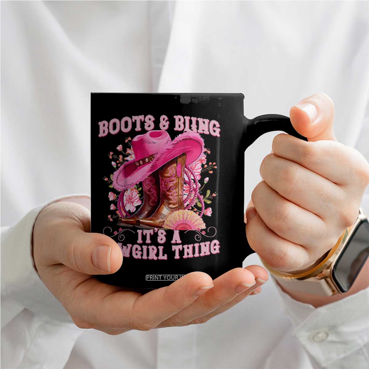Boots and Bling Its A Cowgirl Thing Western Cowgirl Coffee Mug TS10 Print Your Wear
