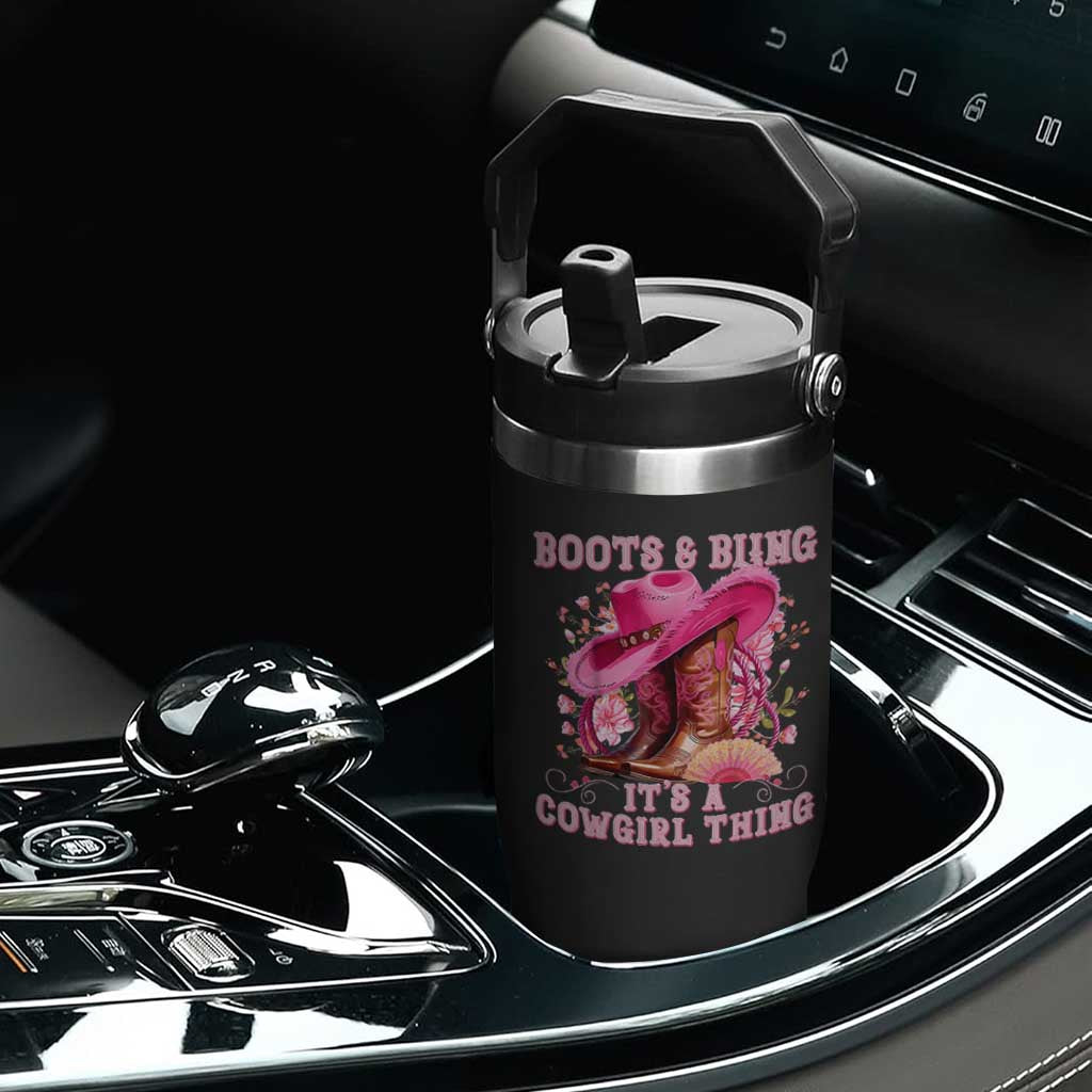 Boots and Bling Its A Cowgirl Thing Western Cowgirl Flip Straw Tumbler TS10 Print Your Wear