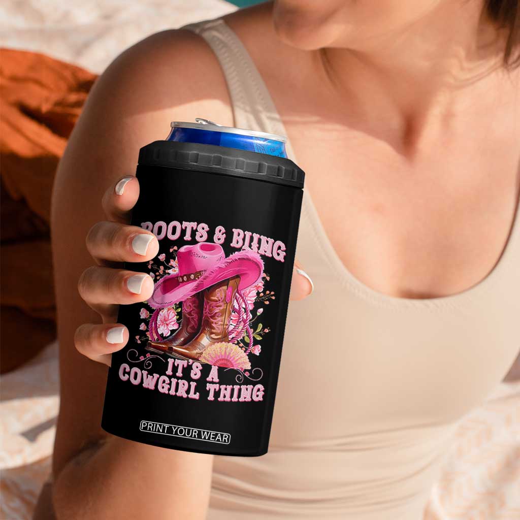 Boots and Bling Its A Cowgirl Thing Western Cowgirl 4 in 1 Can Cooler Tumbler TS10 Print Your Wear