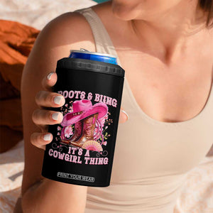 Boots and Bling Its A Cowgirl Thing Western Cowgirl 4 in 1 Can Cooler Tumbler TS10 Print Your Wear