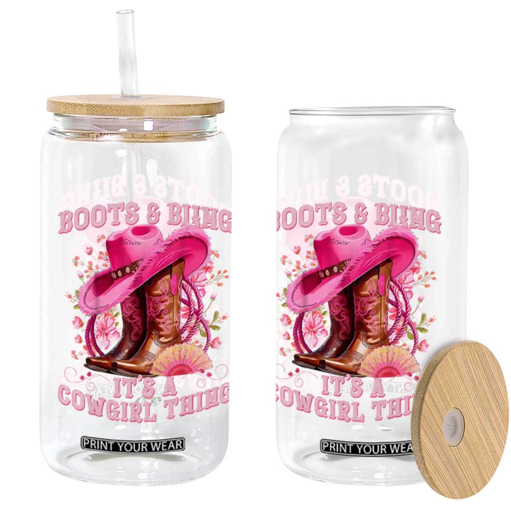 Boots and Bling Its A Cowgirl Thing Western Cowgirl Glass Can TS10 Print Your Wear