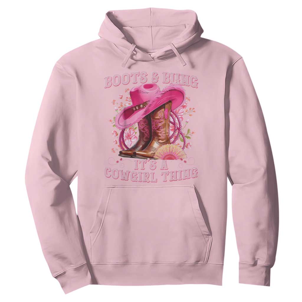 Boots and Bling Its A Cowgirl Thing Western Cowgirl Hoodie TS10 Light Pink Print Your Wear
