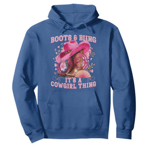Boots and Bling Its A Cowgirl Thing Western Cowgirl Hoodie TS10 Royal Blue Print Your Wear