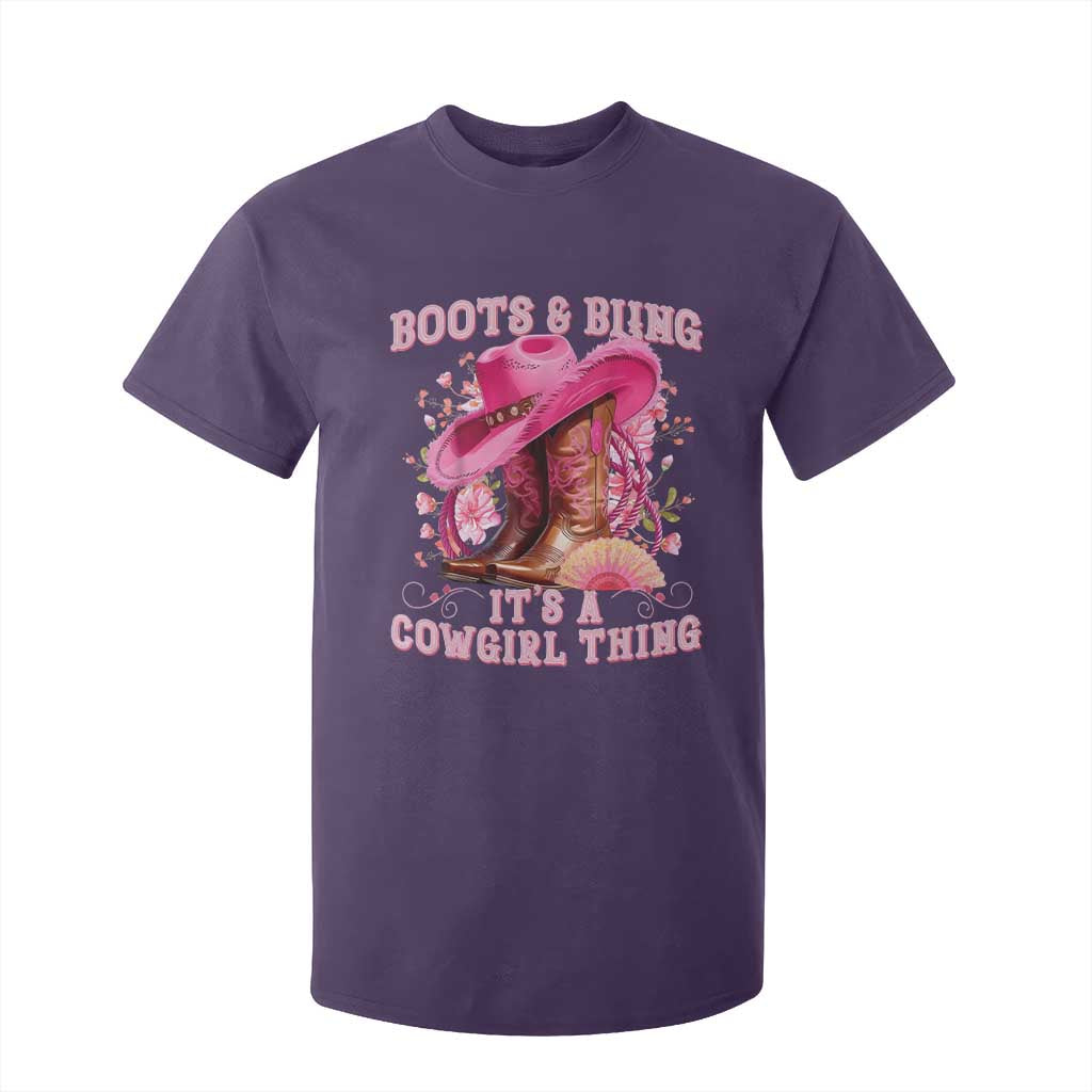Boots and Bling Its A Cowgirl Thing Western Cowgirl T Shirt For Kid TS10 Purple Print Your Wear
