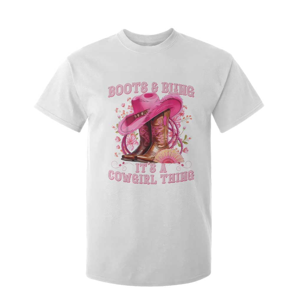 Boots and Bling Its A Cowgirl Thing Western Cowgirl T Shirt For Kid TS10 White Print Your Wear