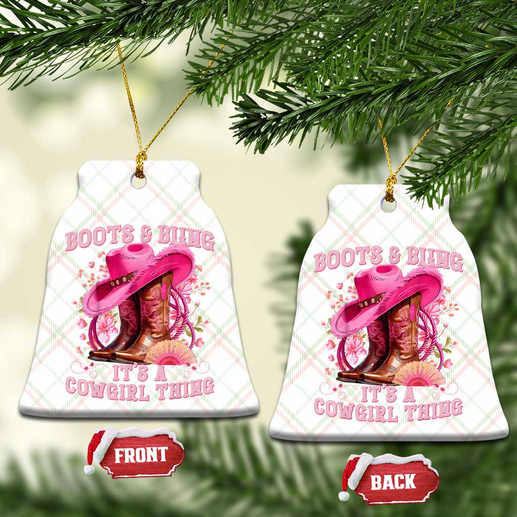 Boots and Bling Its A Cowgirl Thing Western Cowgirl Ceramic Ornament TS10 Print Your Wear