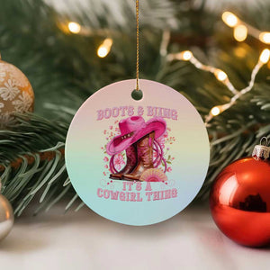 Boots and Bling Its A Cowgirl Thing Western Cowgirl Ceramic Ornament TS10 1pc Pastel Print Your Wear