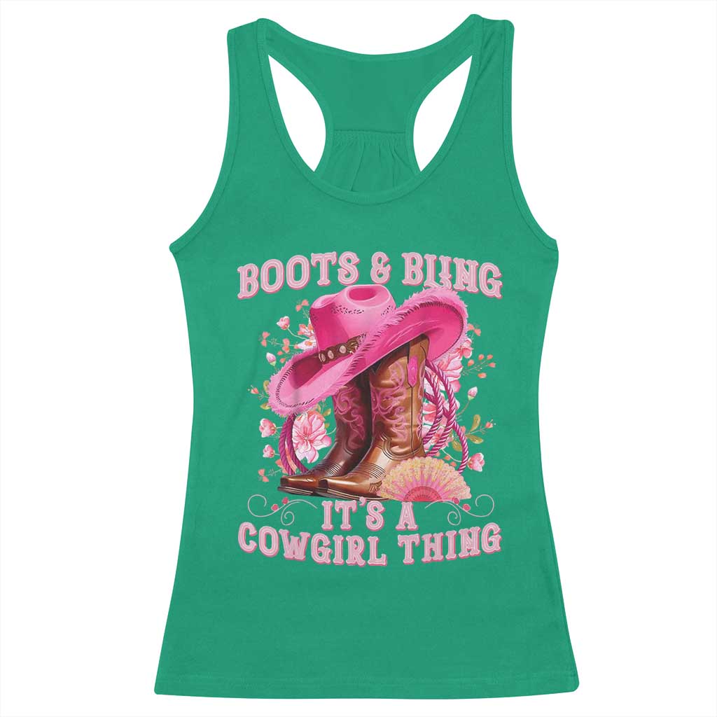 Boots and Bling Its A Cowgirl Thing Western Cowgirl Racerback Tank Top TS10 Irish Green Print Your Wear