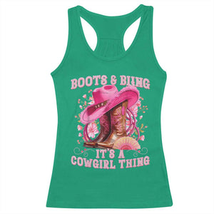 Boots and Bling Its A Cowgirl Thing Western Cowgirl Racerback Tank Top TS10 Irish Green Print Your Wear