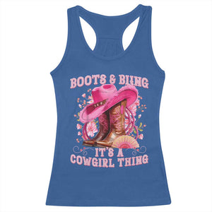 Boots and Bling Its A Cowgirl Thing Western Cowgirl Racerback Tank Top TS10 Royal Blue Print Your Wear