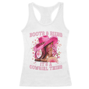 Boots and Bling Its A Cowgirl Thing Western Cowgirl Racerback Tank Top TS10 White Print Your Wear