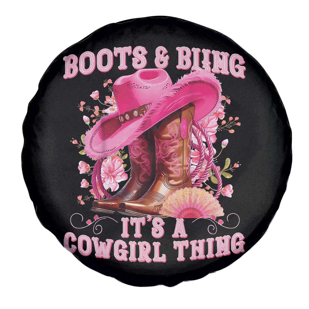 Boots and Bling Its A Cowgirl Thing Western Cowgirl Spare Tire Cover TS10 Print Your Wear