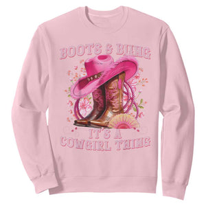 Boots and Bling Its A Cowgirl Thing Western Cowgirl Sweatshirt TS10 Light Pink Print Your Wear