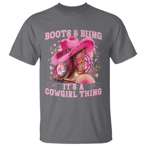 Boots and Bling Its A Cowgirl Thing Western Cowgirl T Shirt TS10 Charcoal Print Your Wear