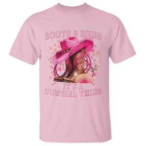Boots and Bling Its A Cowgirl Thing Western Cowgirl T Shirt TS10 Light Pink Print Your Wear