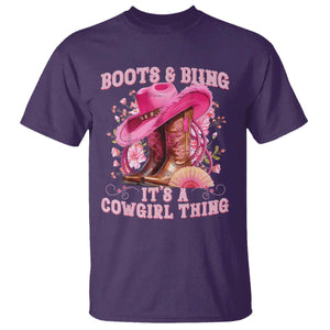 Boots and Bling Its A Cowgirl Thing Western Cowgirl T Shirt TS10 Purple Print Your Wear