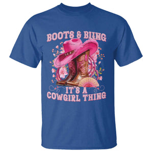 Boots and Bling Its A Cowgirl Thing Western Cowgirl T Shirt TS10 Royal Blue Print Your Wear