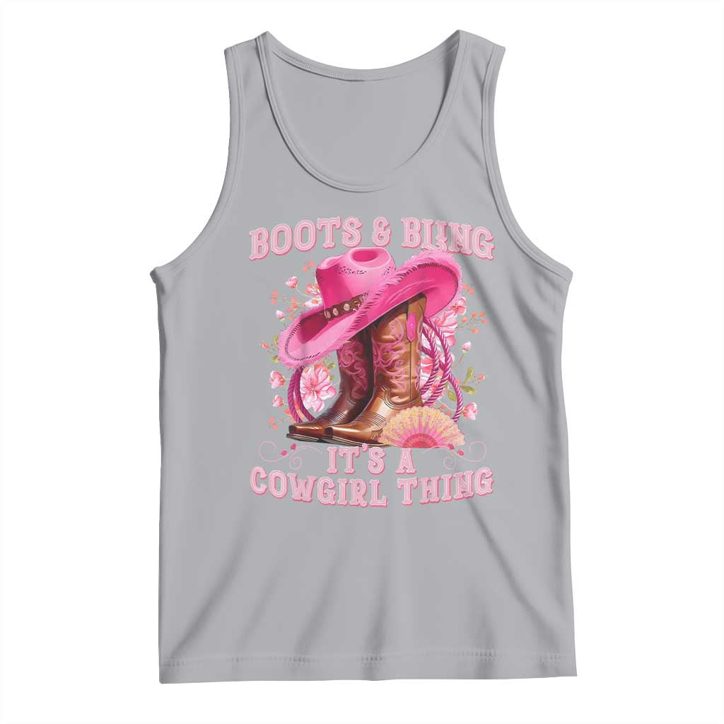 Boots and Bling Its A Cowgirl Thing Western Cowgirl Tank Top TS10 Athletic Heather Print Your Wear