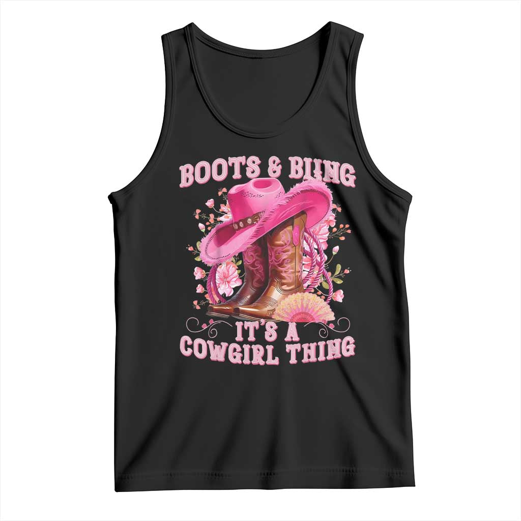 Boots and Bling Its A Cowgirl Thing Western Cowgirl Tank Top TS10 Black Print Your Wear