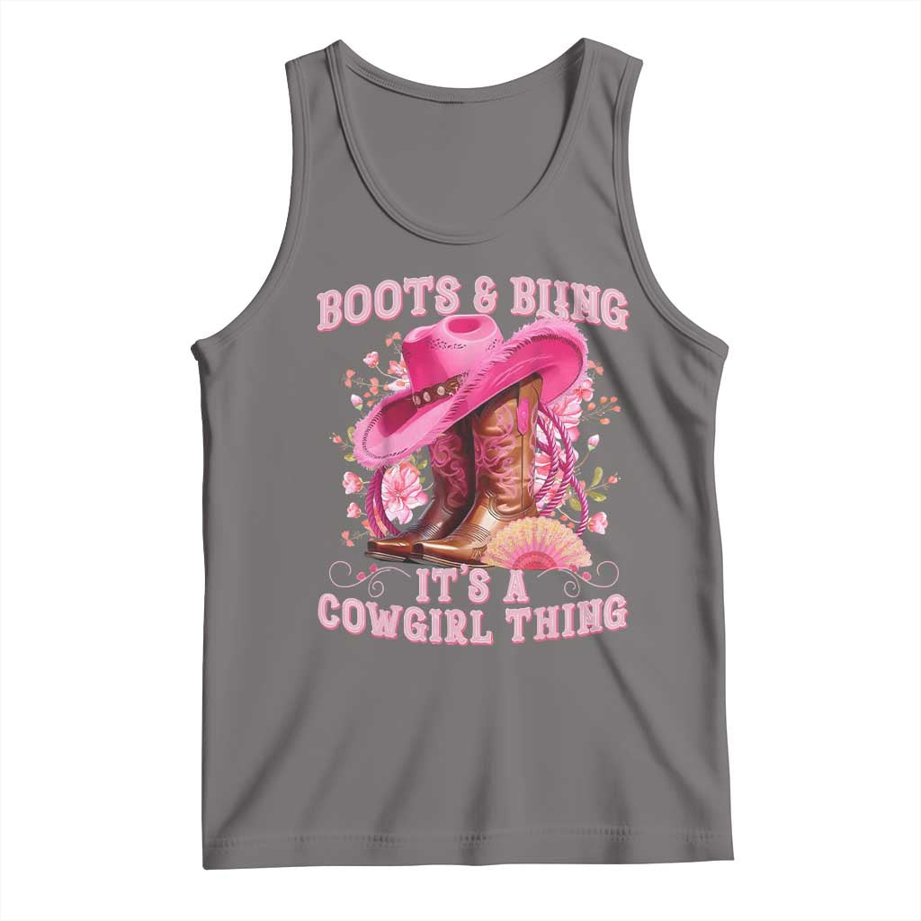 Boots and Bling Its A Cowgirl Thing Western Cowgirl Tank Top TS10 Deep Heather Print Your Wear