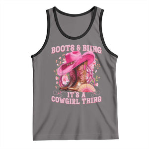 Boots and Bling Its A Cowgirl Thing Western Cowgirl Tank Top TS10 Deep Heather Black Print Your Wear
