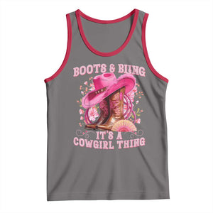 Boots and Bling Its A Cowgirl Thing Western Cowgirl Tank Top TS10 Deep Heather Red Print Your Wear