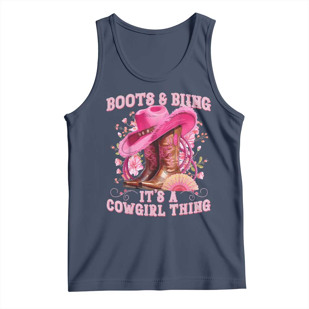 Boots and Bling Its A Cowgirl Thing Western Cowgirl Tank Top TS10 Navy Print Your Wear