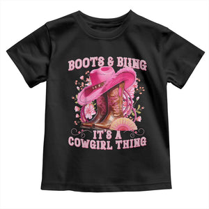 Boots and Bling Its A Cowgirl Thing Western Cowgirl Toddler T Shirt TS10 Black Print Your Wear