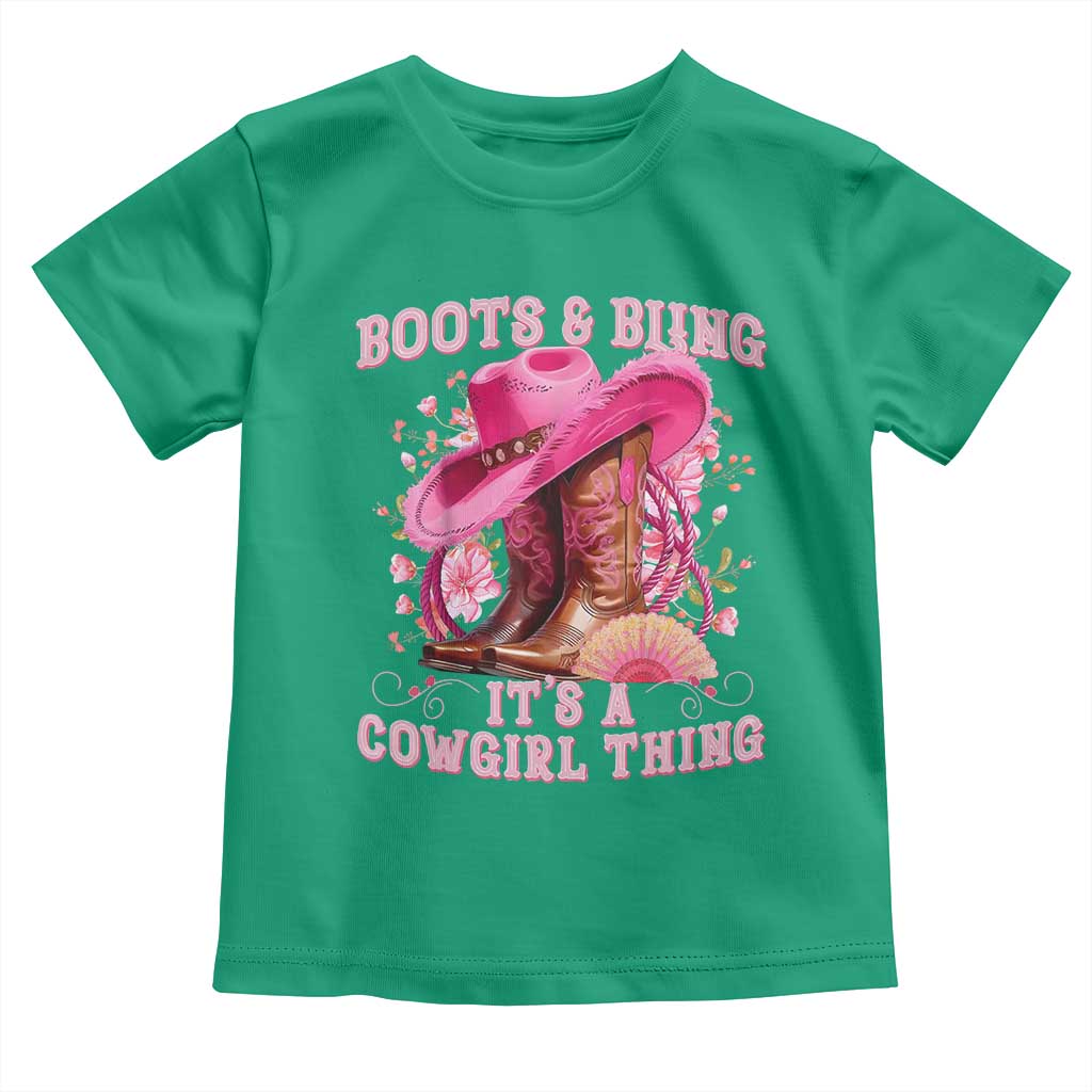 Boots and Bling Its A Cowgirl Thing Western Cowgirl Toddler T Shirt TS10 Irish Green Print Your Wear