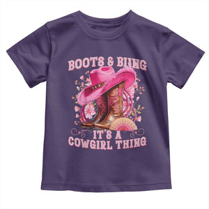 Boots and Bling Its A Cowgirl Thing Western Cowgirl Toddler T Shirt TS10 Purple Print Your Wear