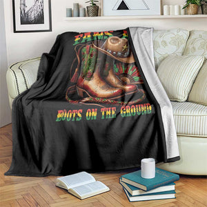 Where Them Fans At Boots On The Ground Throw Blanket Black Cowgirl Western Pride TS10 Print Your Wear