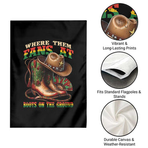 Where Them Fans At Boots On The Ground Garden Flag Black Cowgirl Western Pride TS10 Print Your Wear