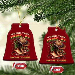 Where Them Fans At Boots On The Ground Ceramic Ornament Black Cowgirl Western Pride TS10 Print Your Wear