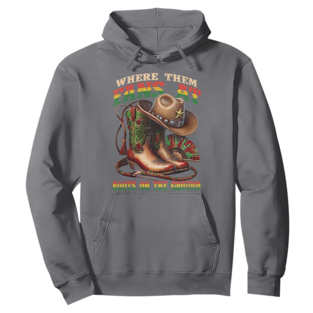 Where Them Fans At Boots On The Ground Hoodie Black Cowgirl Western Pride TS10 Charcoal Print Your Wear